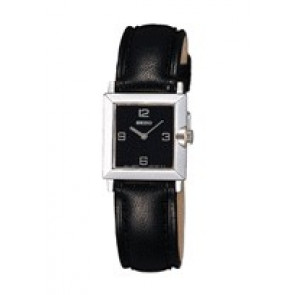 Bracelet de montre Seiko V400-6530 / SWX273P1 / 4HM3JJ Cuir Noir 16mm