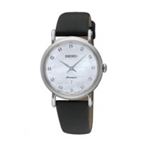 Bracelet de montre Seiko 7N89-0AY0 / SXB433P2 / L0GR011J0 Cuir Noir 16mm