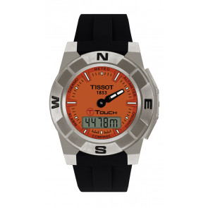 Bracelet de montre Tissot T0015204705100A / T610020272 Caoutchouc Noir 20mm