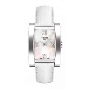 Bracelet de montre Tissot T0073091611300 / T610027415 Cuir Blanc 15mm