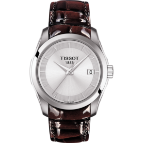 Bracelet de montre Tissot T0352101603103A / T610042656 Cuir Brun 18mm