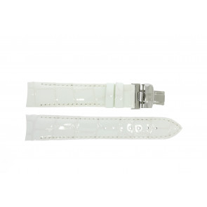 Bracelet de montre Tissot T0352101601100A / T610031403 / T600031399 Cuir croco Blanc 18mm
