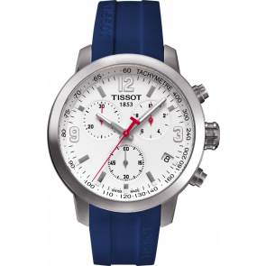 Bracelet de montre Tissot PRC200 / T0554171701704A / T603038014 Caoutchouc Bleu 19mm