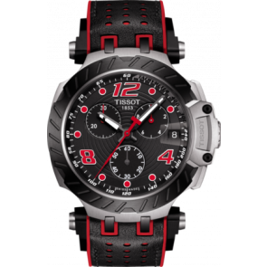 Bracelet de montre Tissot T1154172705702 / T603045116 Caoutchouc Noir 22mm