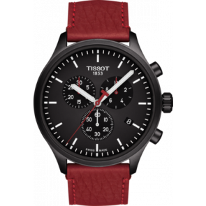 Bracelet de montre Tissot T1166173605110 / T600044360 Cuir Rouge 22mm