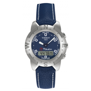 Bracelet de montre Tissot T33153841B / T610014625 Cuir Bleu