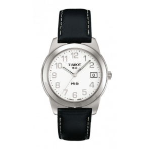 Bracelet de montre Tissot T34142114A / T600013139 Cuir Noir 18mm