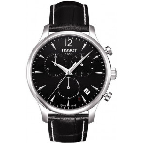 Bracelet de montre Tissot T063.617.A / T610031122 Cuir Noir 20mm