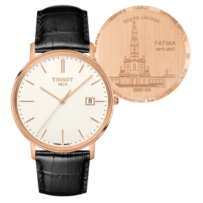 Bracelet de montre Tissot T600040624.Fatima Cuir Noir 20mm