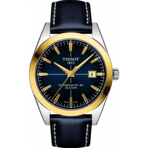 Bracelet de montre Tissot T9274074604101 / T610045691 Cuir Bleu 20mm