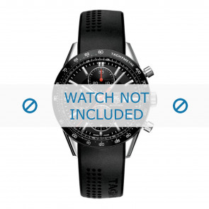 Bracelet de montre Tag Heuer CV2014-FT6007 20x1.7mm Caoutchouc Noir 20mm