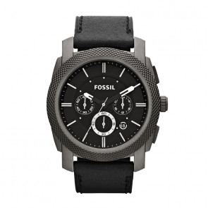 Fossil bracelet de montre TI1003 Cuir Noir + coutures noires