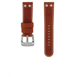 TW Steel bracelet de montre TWB24S / TW24S Cuir Cognac 22mm + coutures blanches