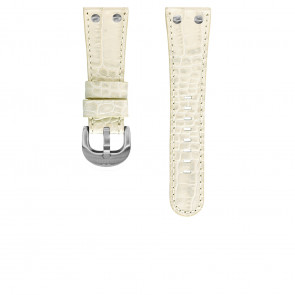 TW Steel bracelet de montre TWB76 Cuir Ivoire 26mm + coutures blanches