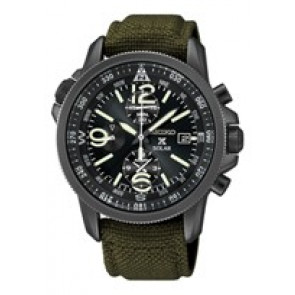 Bracelet de montre Seiko V172-0AL0-SBDL033 Cuir/Textile Vert