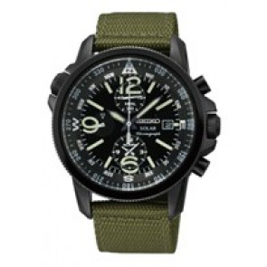 Bracelet de montre Seiko V172-0AL0-SSC137PC Cuir/Textile Vert