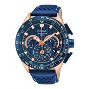 Bracelet de montre Pulsar VK63-X001-PU2082X1 Cuir Bleu
