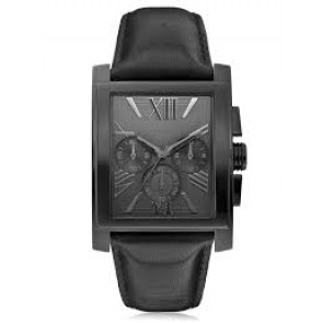 Guess bracelet de montre W0010G2 Cuir Noir + coutures noires