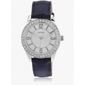 Bracelet de montre Guess W0351L1BL Cuir Bleu 18mm
