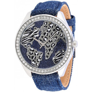 Bracelet de montre Guess W0504L1 Cuir/Textile Bleu 20mm
