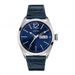 Bracelet de montre Guess W0658G1 Cuir Bleu 24mm
