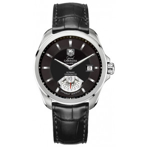 Bracelet de montre Tag Heuer WAV511A / WAV511B / FC6224 Peau de crocodile Noir 20.5mm