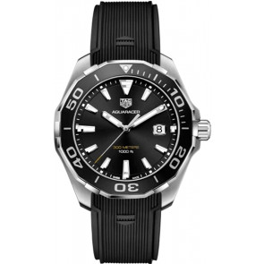 Bracelet de montre Tag Heuer WAY101A / FT6141 Caoutchouc Noir 21.5mm