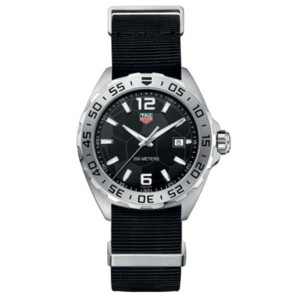 Bracelet de montre Tag Heuer WAZ1015 / BC0887 Toile Noir 21.5mm