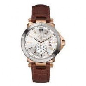 Bracelet de montre Guess X65007G1 / X65006G1S Cuir Brun foncé 10mm