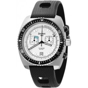 Bracelet de montre Zodiac ZO2207 / ZO2209 / ZO2210 / ZO2255 / ZO2285 Caoutchouc Noir 22mm