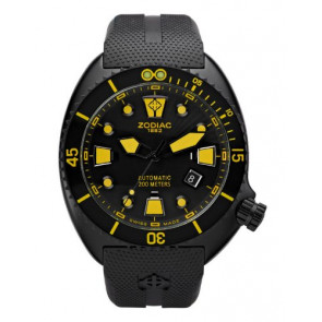 Bracelet de montre Montre intelligente Zodiac ZO8017 / ZO8018 Caoutchouc Noir 24mm