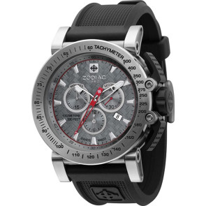Bracelet de montre Zodiac ZO8512 / ZO8000 Caoutchouc Noir