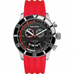 Bracelet de montre Nautica A17584G Caoutchouc Rouge 24mm