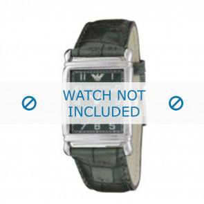 Armani bracelet de montre AR-0215 Cuir croco Vert 22mm 