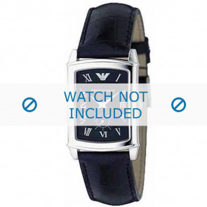Armani bracelet de montre AR-0239 Cuir croco Noir 20mm 