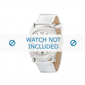 Armani bracelet de montre AR-0287 Cuir croco Blanc 24mm 