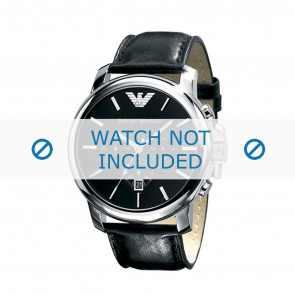 Armani bracelet de montre AR0431 Cuir Noir 24mm + coutures noires
