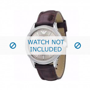 Armani bracelet de montre AR0540 Cuir Bordeaux 21mm + coutures brunes