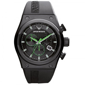 Bracelet de montre Armani AR6106 Caoutchouc Noir 28mm