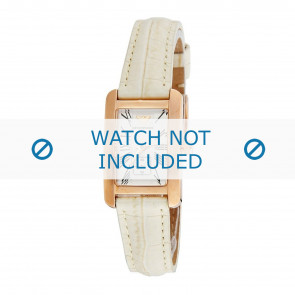 Armani bracelet de montre AR0173 Cuir Blanc 14mm + coutures blanches