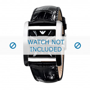 Bracelet de montre Armani AR0180 / AR1640 / AR0186 Cuir Noir 28mm