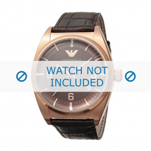 Bracelet de montre Armani AR0367 Cuir Brun foncé 22mm
