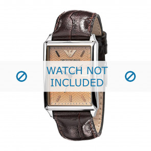 Armani bracelet de montre AR0408 Cuir Brun 20mm + coutures brunes