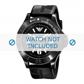 Armani bracelet de montre AR0629 Silicone Noir 28mm