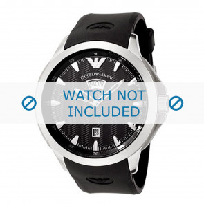 Bracelet de montre Armani AR0631 / AR0634 Silicone Noir 23mm