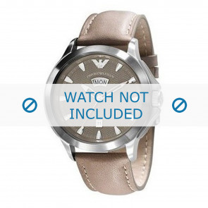 Armani bracelet de montre AR0632 Cuir Brun clair 23mm + coutures brunes