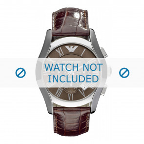 Bracelet de montre Armani AR0671 Cuir croco Brun 22mm