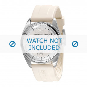 Armani bracelet de montre AR0684 Silicone Blanc 23mm