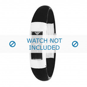 Armani bracelet de montre AR1009 Silicone Noir 14mm