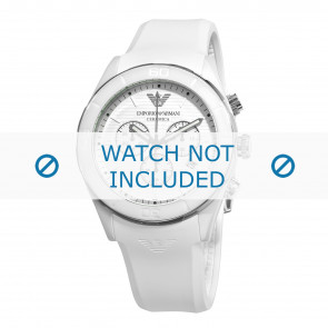 Bracelet de montre Armani AR1435 Silicone Blanc 23mm